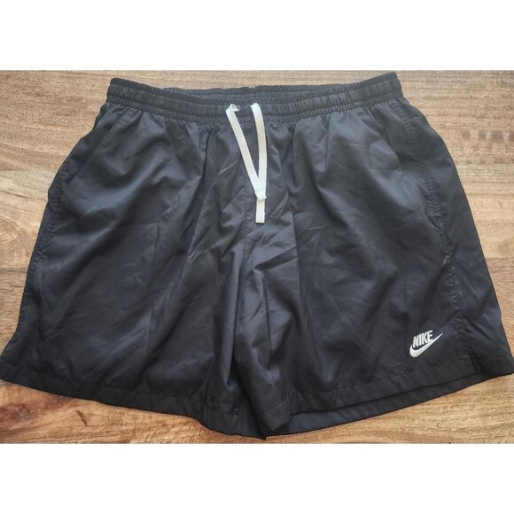 Nike Shorts Mens 2XL Black Swim Trunks Mesh Lined Drawstring Volley AR2382-010 - Picture 1 of 13